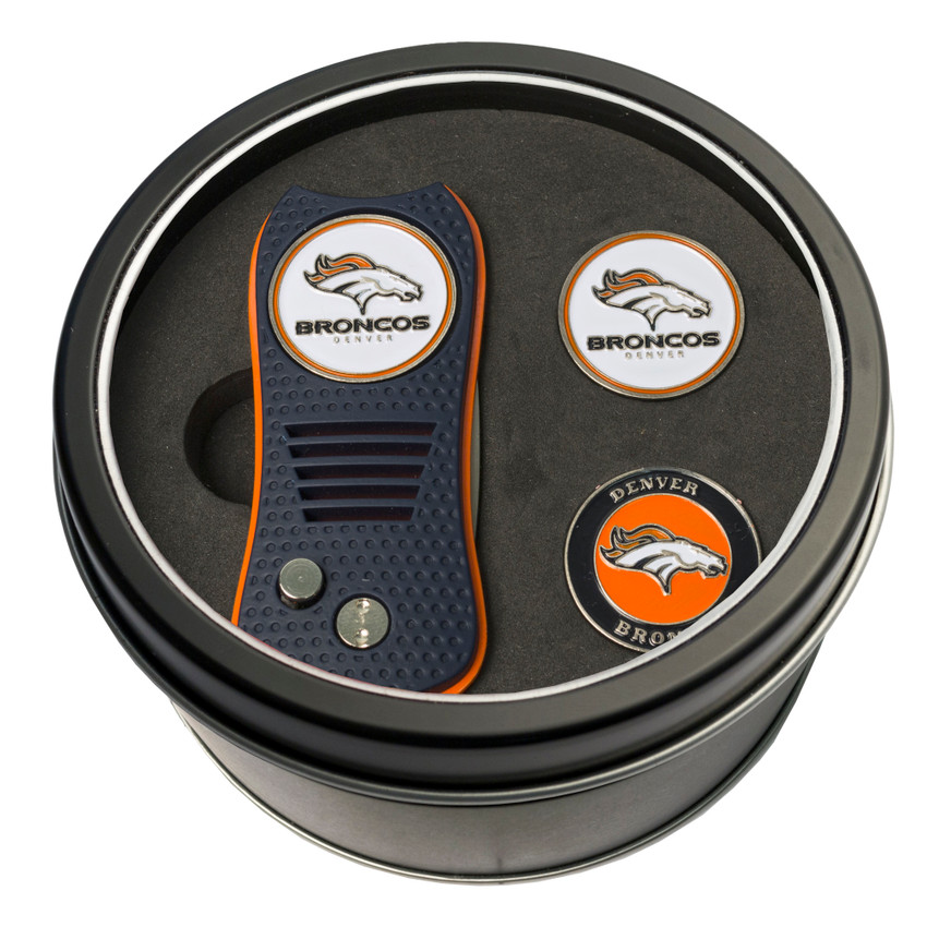 Denver Broncos Tin Gift Set with Switchfix Divot Tool and 2 Ball Markers