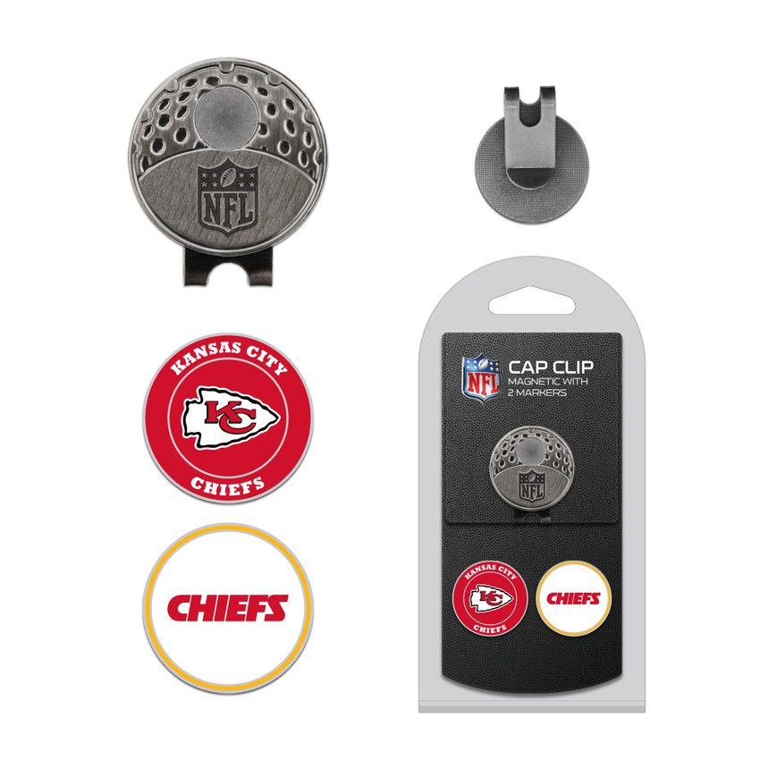 Kansas City Chiefs Cap Clip With 2 Golf Ball Markers