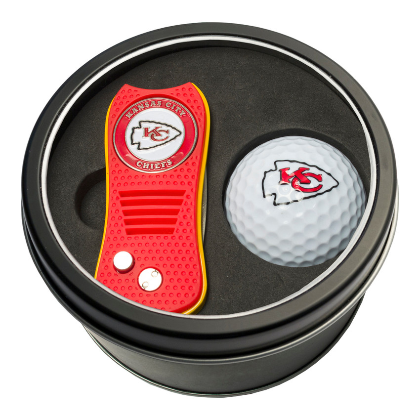 Kansas City Chiefs Tin Gift Set with Switchfix Divot Tool and Golf Ball