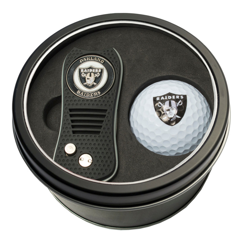 Las Vegas Raiders Tin Gift Set with Switchfix Divot Tool and Golf Ball