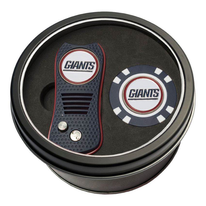 New York Giants Tin Gift Set with Switchfix Divot Tool and Golf Chip