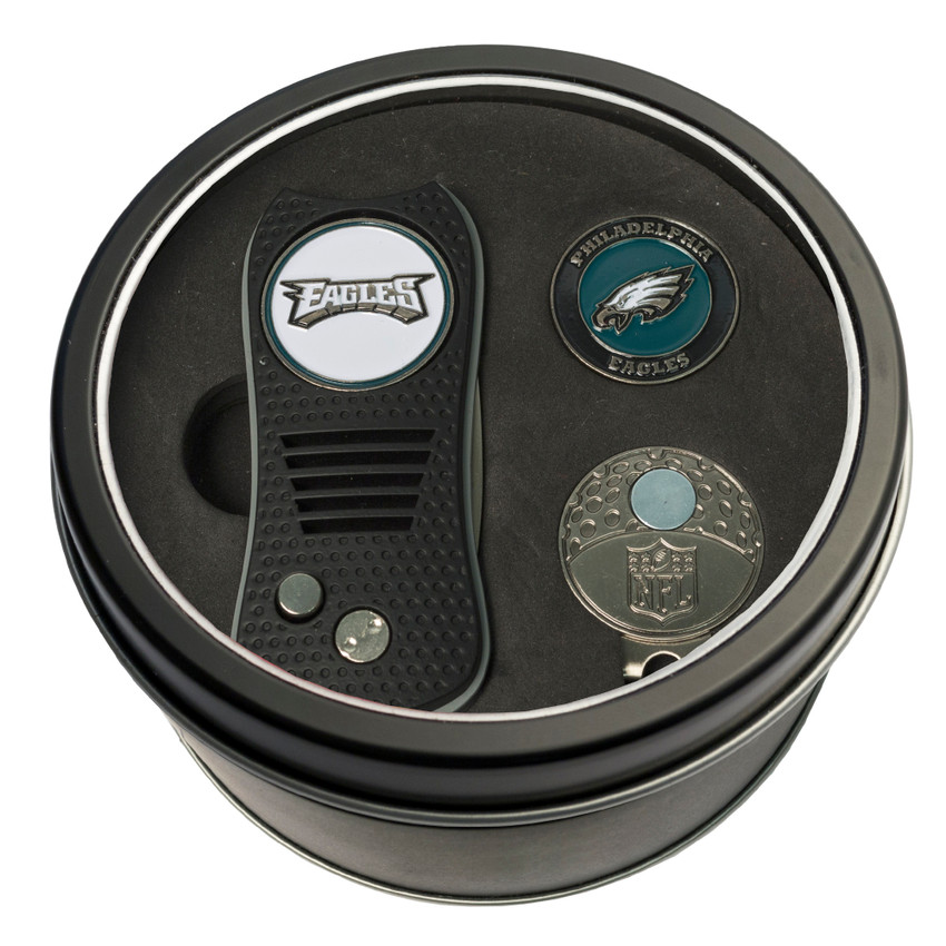 Philadelphia Eagles Tin Gift Set with Switchfix Divot Tool, Cap Clip, and Ball Marker
