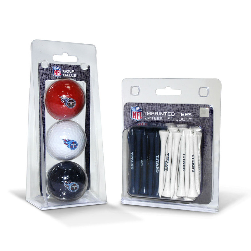 Tennessee Titans 3 Golf Balls And 50 Golf Tees