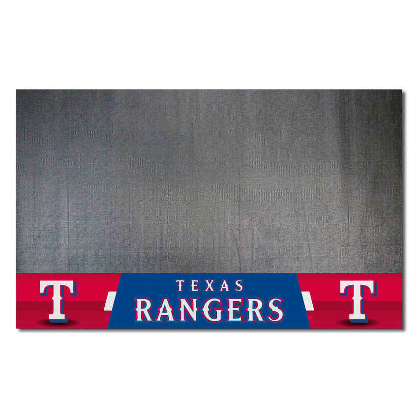Texas Rangers Grill Mat 26"x42" "Circular Teaxas Rangers, Baseball and T" Logo and Wordmark