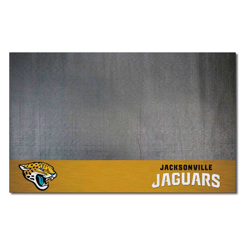 Jacksonville Jaguars Vinyl Grill Mat - 26in. x 42in. Jaguar Head Primary Logo & Wordmark