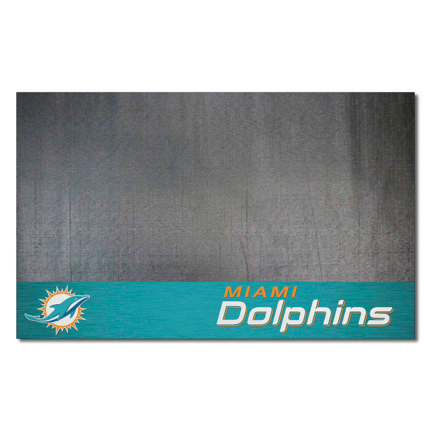 Miami Dolphins Vinyl Grill Mat - 26in. x 42in. Dolphin Primary Logo & Wordmark