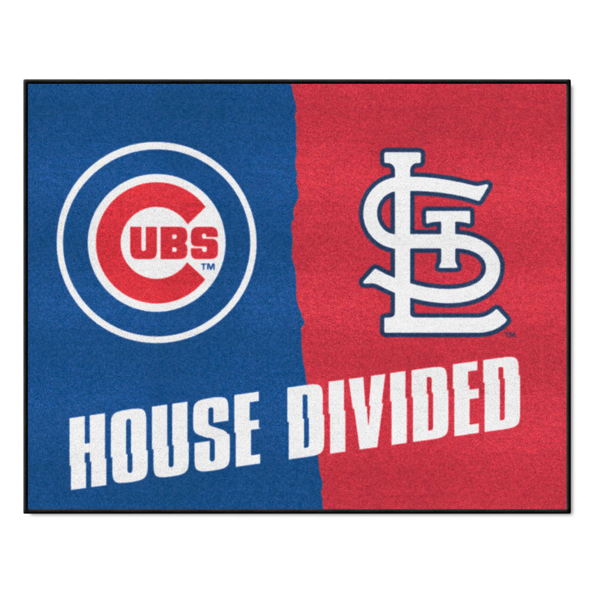 MLB House Divided - Cubs / Cardinals House Divided Mat 33.75"x42.5"