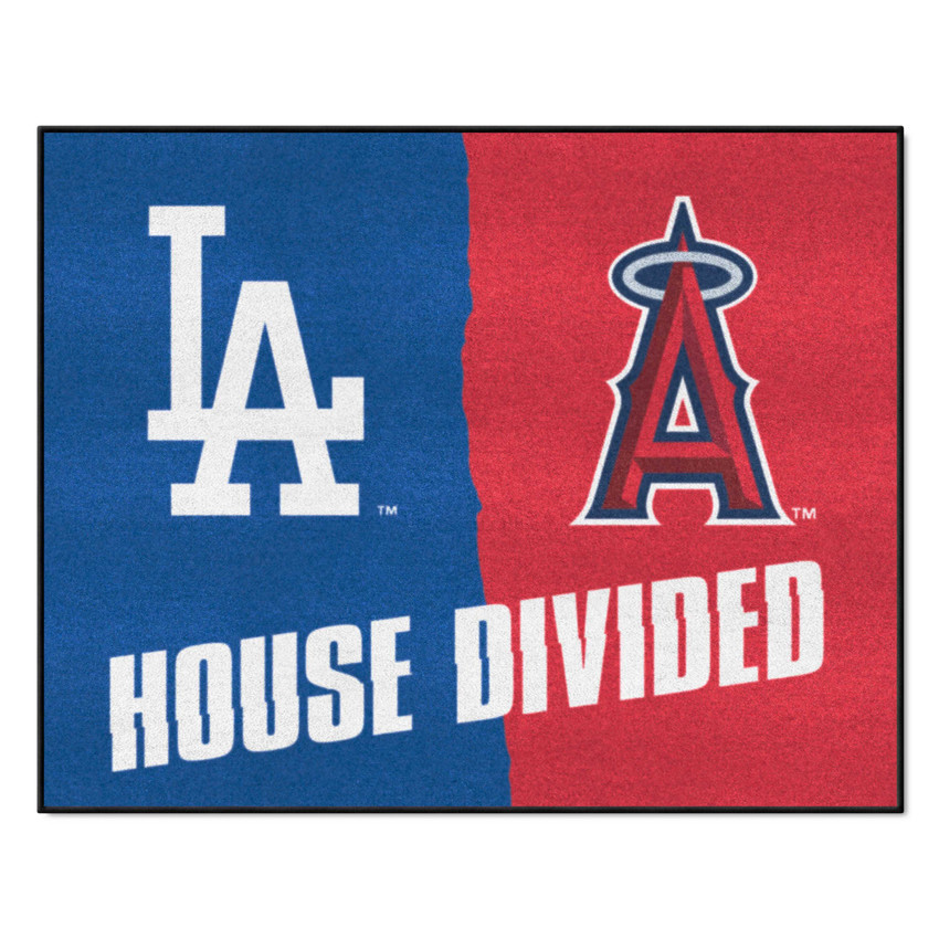 MLB House Divided - Dodgers / Angels  House Divided Mat 33.75"x42.5"
