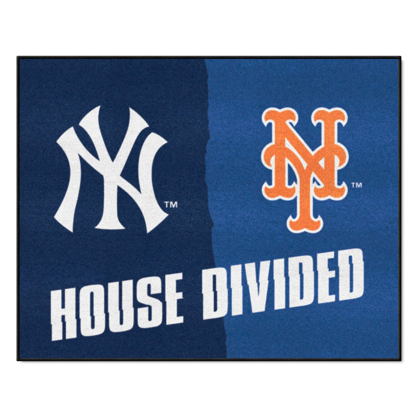 MLB House Divided - Yankees / Mets  House Divided Mat 33.75"x42.5"