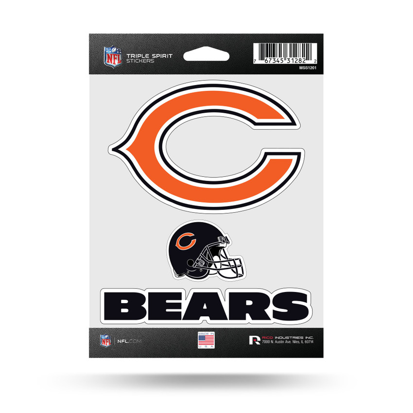 Chicago Bears Triple Spirit Stickers