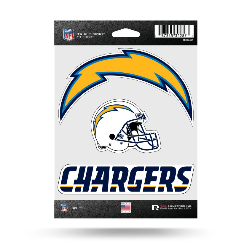 Los Angeles Chargers Triple Spirit Stickers