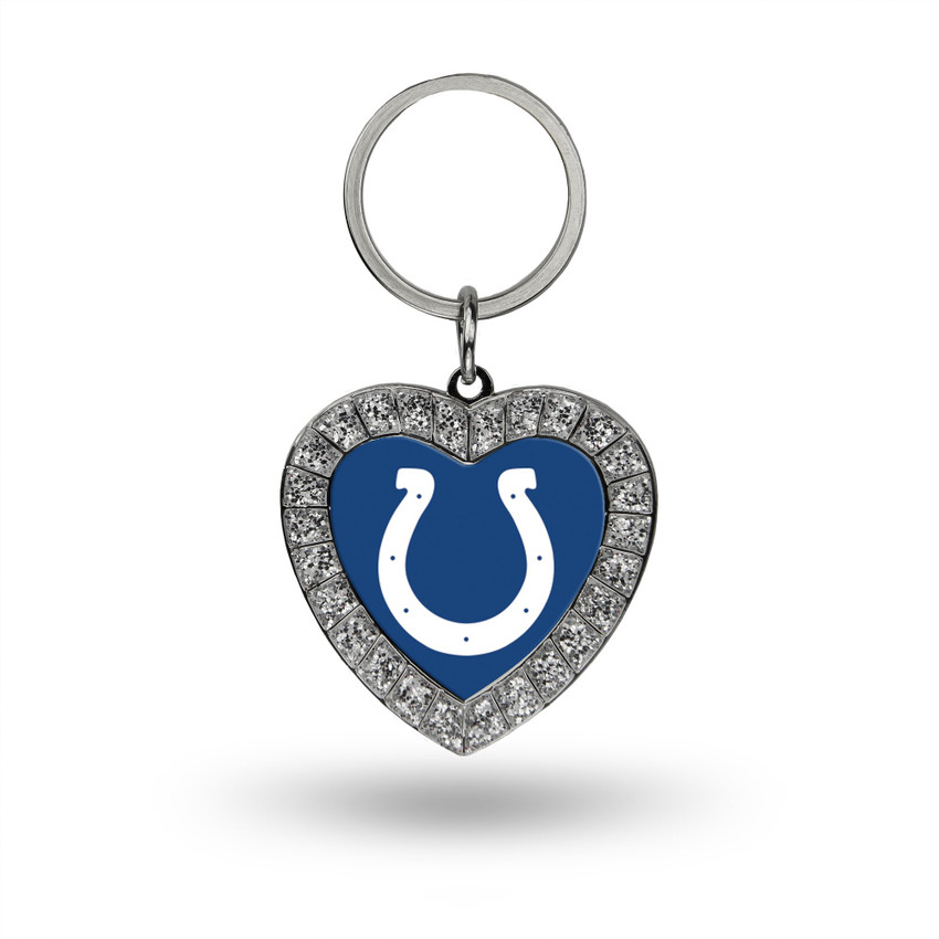 Indianapolis Colts Rhinestone Heart Keychain