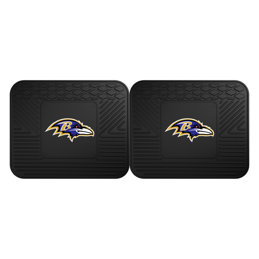 Baltimore Ravens 2 Utility Mats Raven Head Primary Logo Black