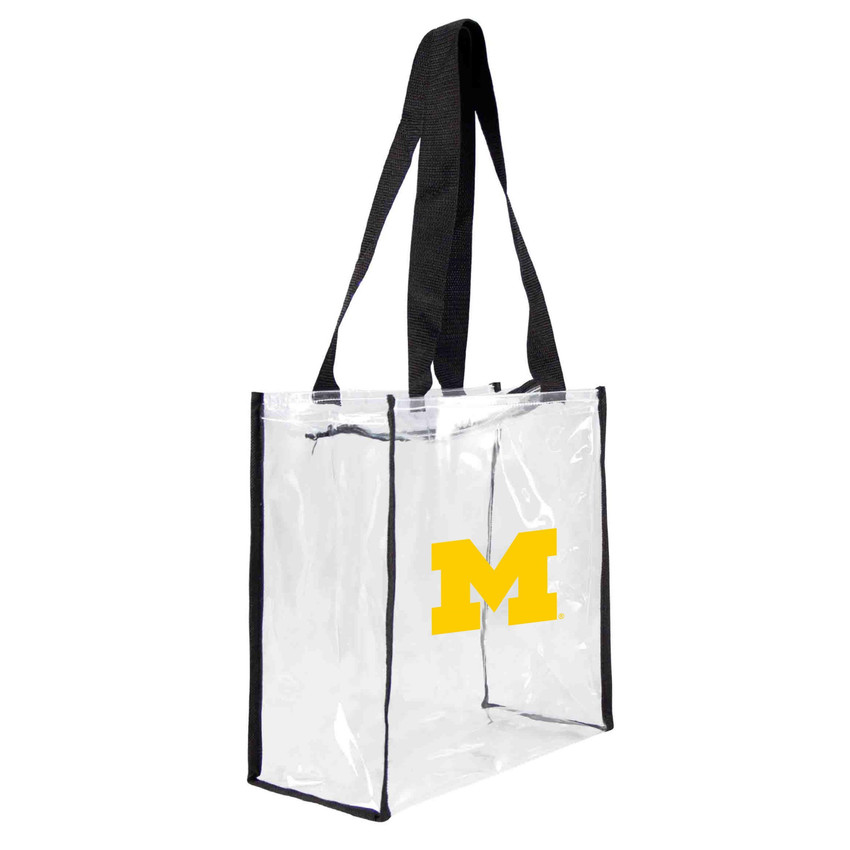 Michigan Wolverines Clear Square Stadium Tote Bag NCAA Approved Fan Bag Tote