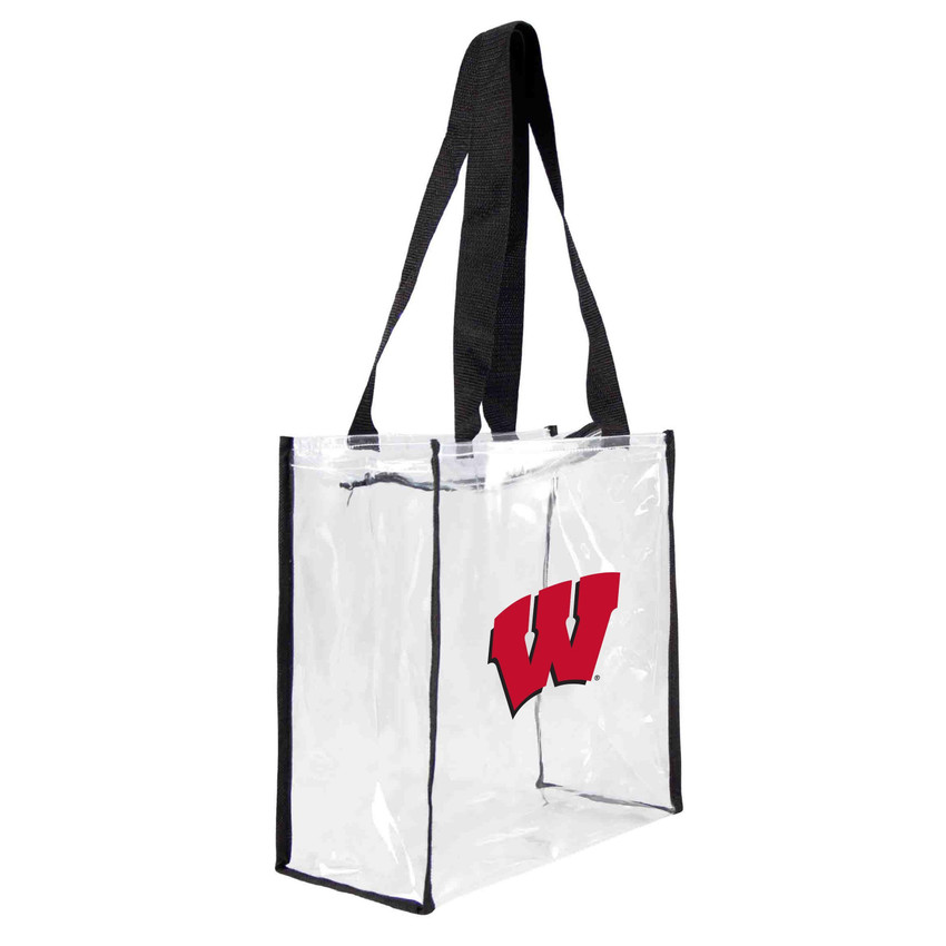 Wisconsin Badgers Clear Square Stadium Tote Bag NCAA Approved Fan Bag Tote