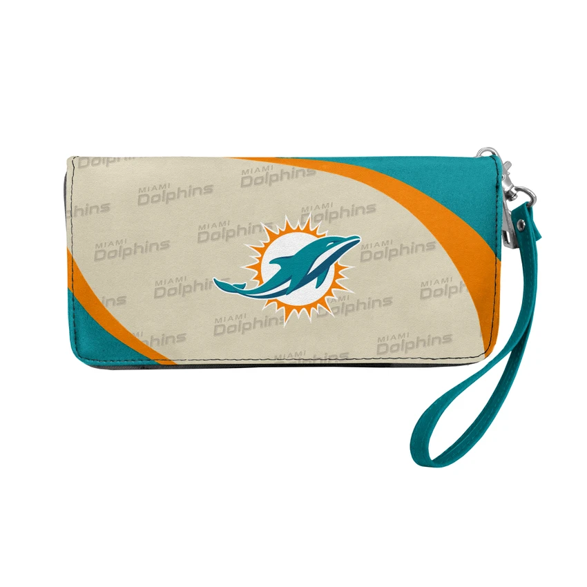 Miami Dolphins Curve Organizer Wallet NFL Fan Wallet Card Holder