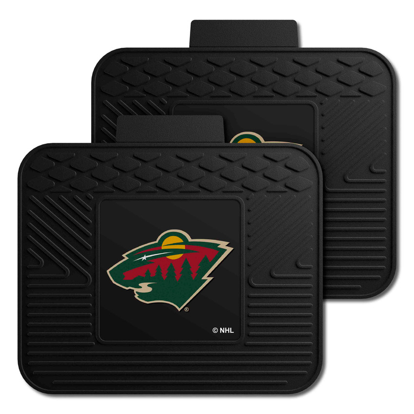 Minnesota Wild Back Seat Car Utility Mats - 2 Piece Set Wild Head Primary Logo