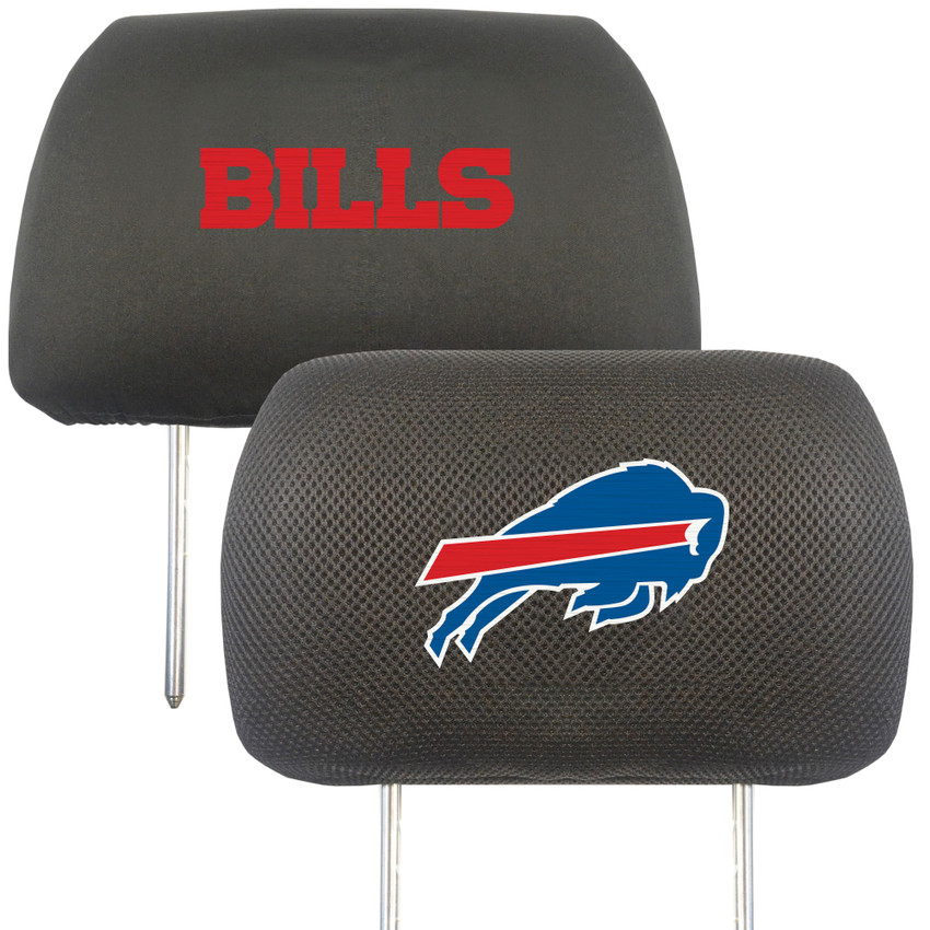 Buffalo Bills Embroidered Head Rest Cover Set - 2 Pieces Buffalo Primary Logo & Wordmark