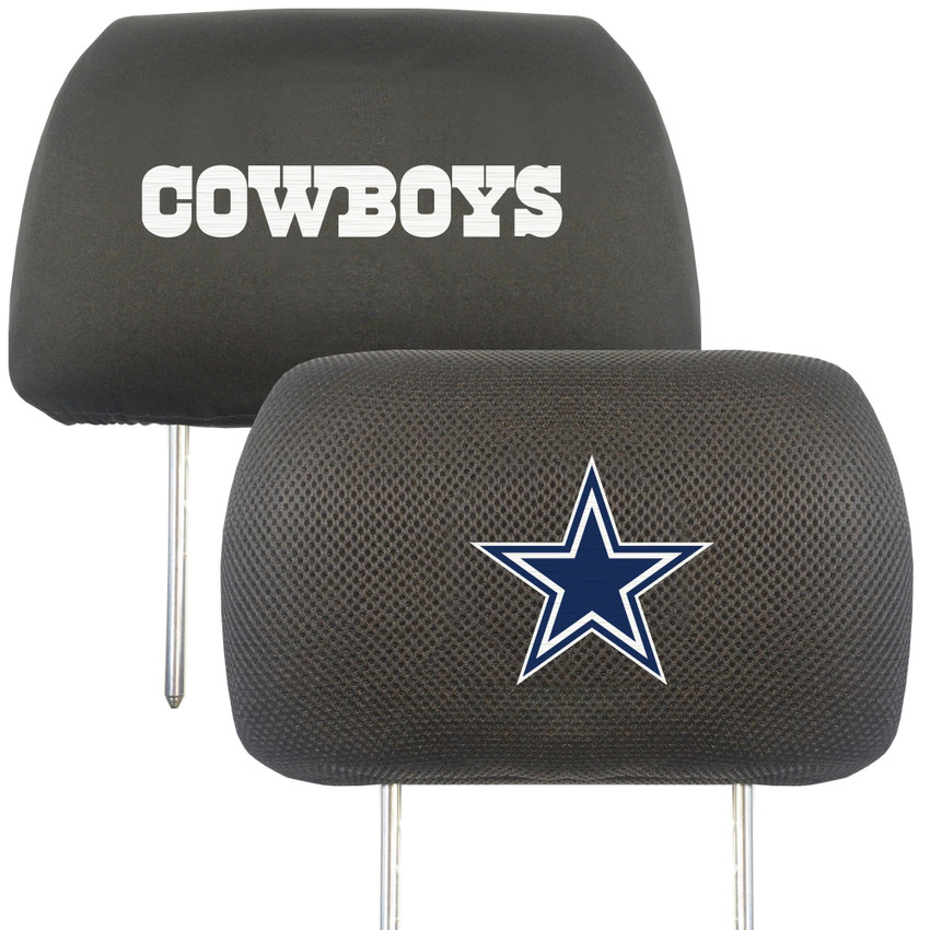 Dallas Cowboys Embroidered Head Rest Cover Set - 2 Pieces Star Primary Logo & Wordmark