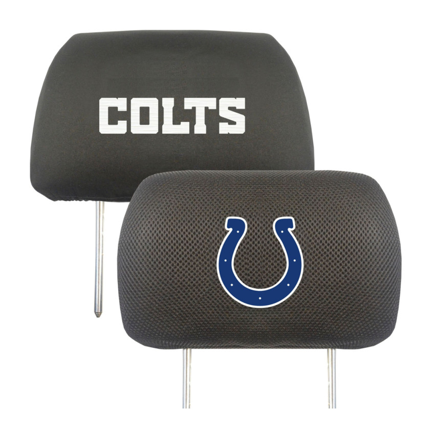 Indianapolis Colts Embroidered Head Rest Cover Set - 2 Pieces Horseshoe Primary Logo & Wordmark