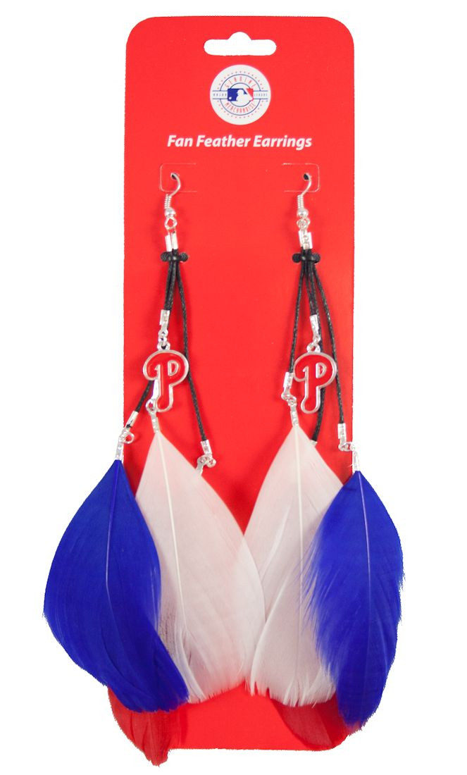 Philadelphia Phillies Team Color Feather Earrings