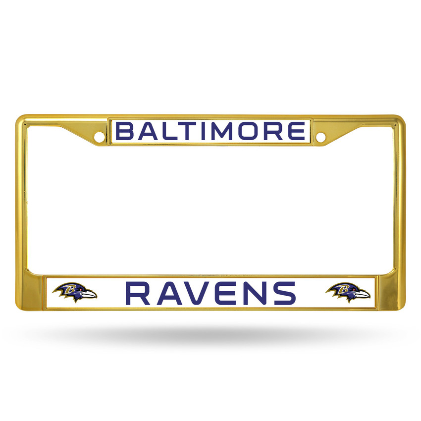 Baltimore Ravens Colored License Plate Frame Secondary Gold