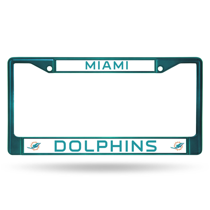 Miami Dolphins Colored License Plate Frame Secondary Aqua