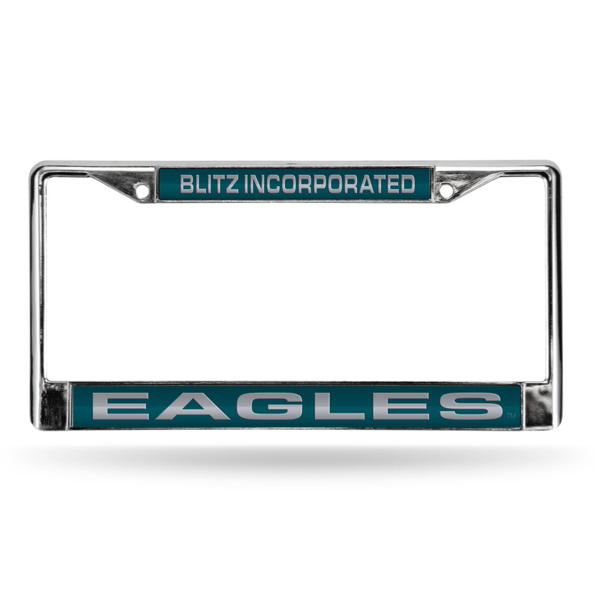 Philadelphia Eagles Laser Chrome License Plate Frame "Blitz Inc."