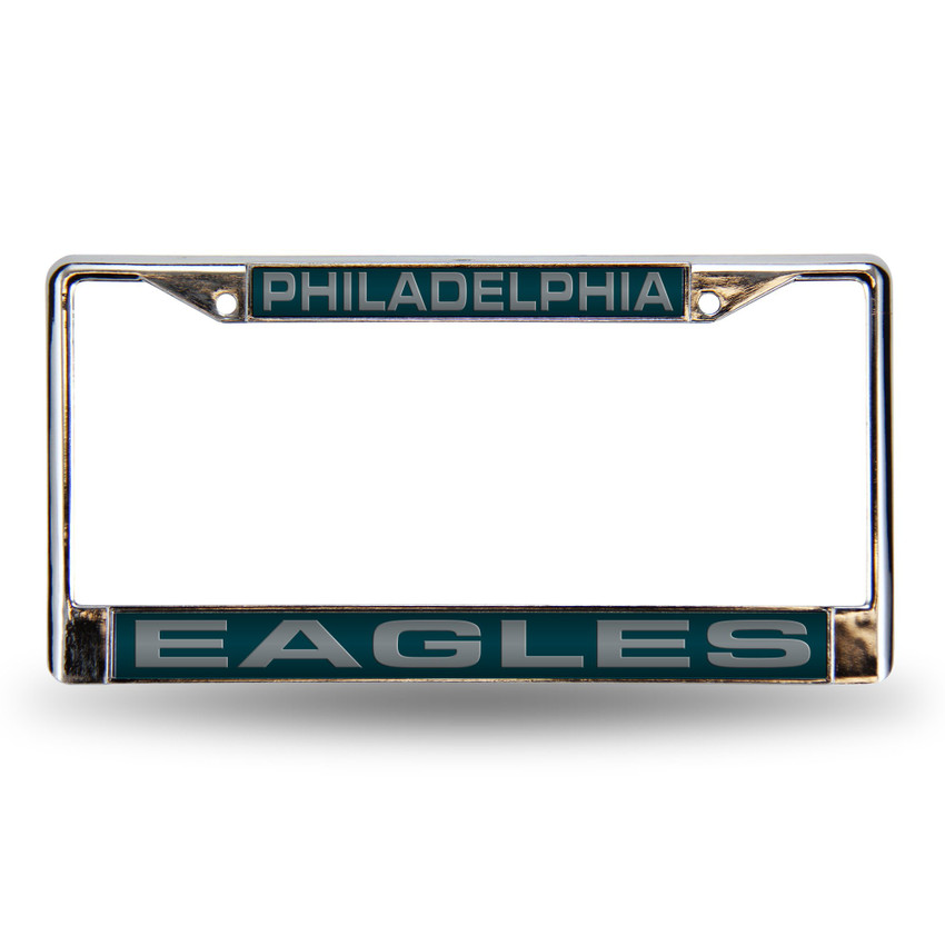 Philadelphia Eagles Laser Chrome License Plate Frame Green