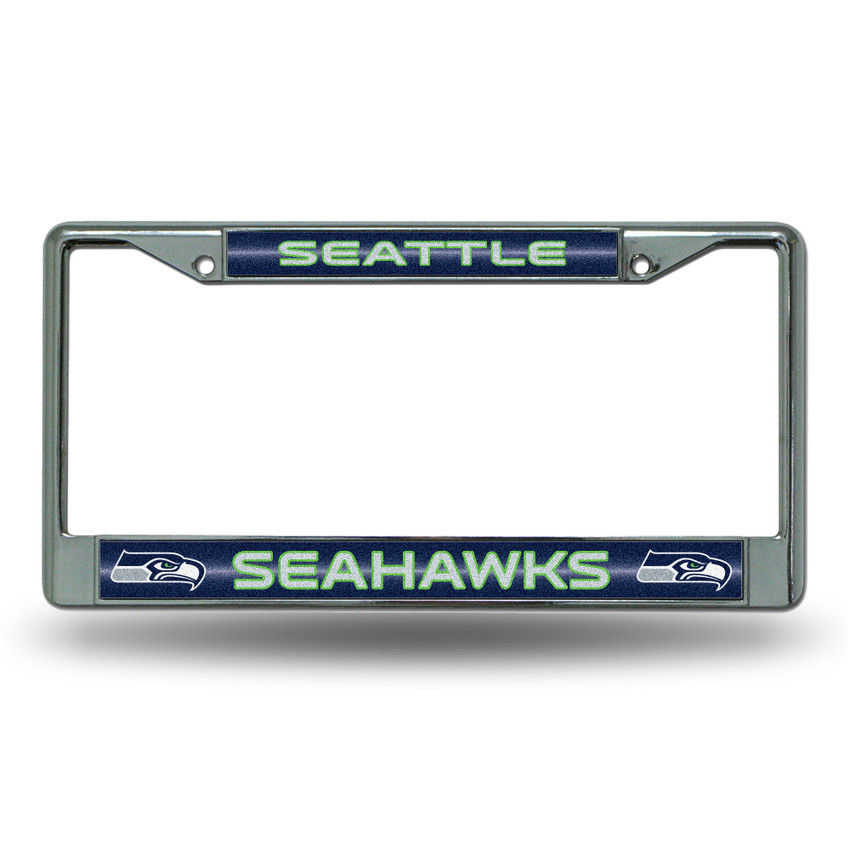 Seattle Seahawks Bling Chrome License Plate Frame
