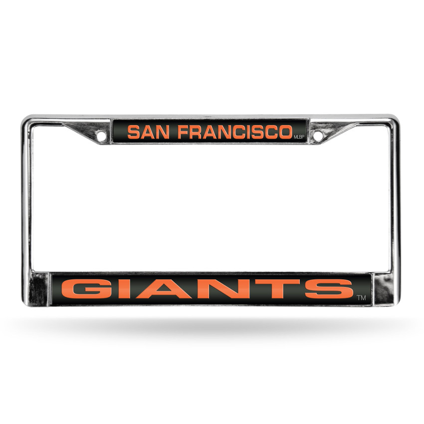 San Francisco Giants Laser Chrome License Plate Frame Black