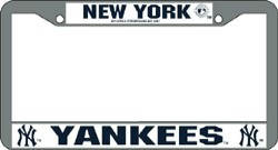 New York Yankees License Plate Frame Chrome