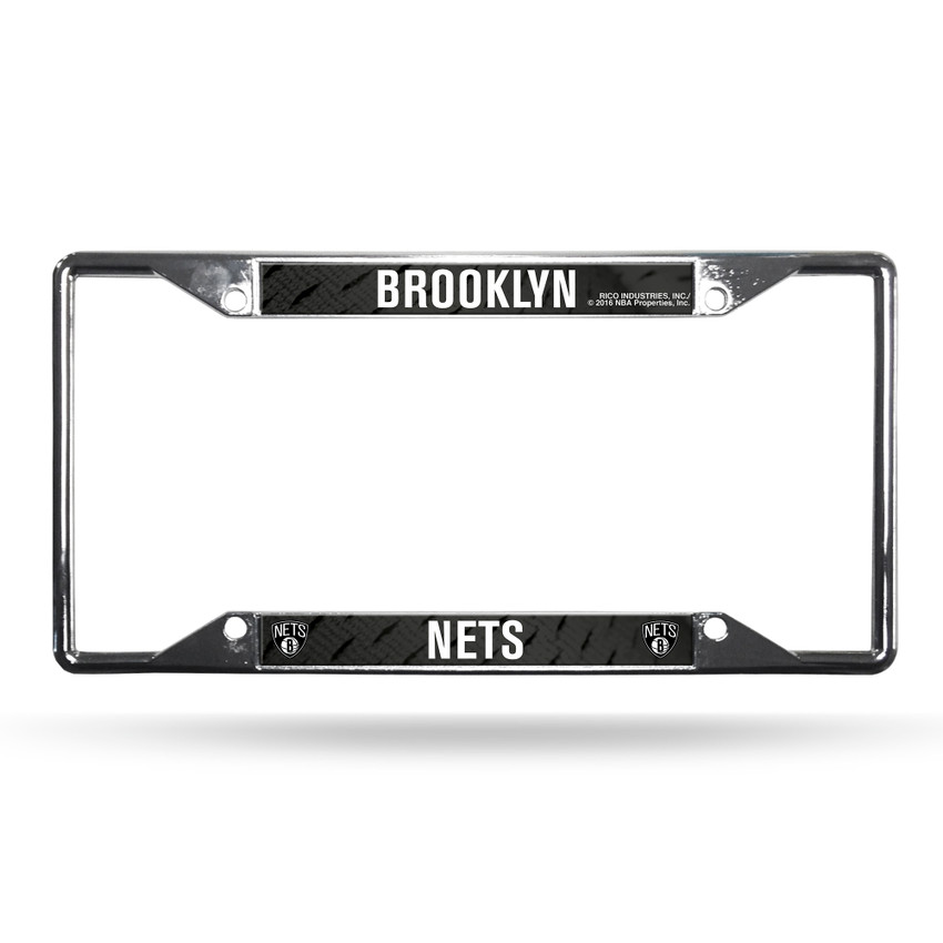 Brooklyn Nets License Plate Frame Chrome EZ View