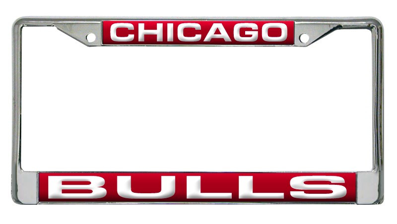 Chicago Bulls License Plate Frame Laser Cut Chrome