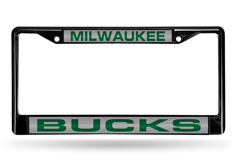 Milwaukee Bucks License Plate Frame Metal Laser Cut Black