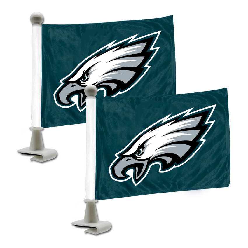Philadelphia Eagles Ambassador Car Flags - 2 Pack Mini Auto Flags, 4in X 6in