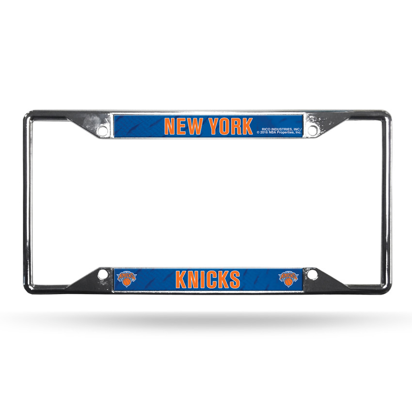 New York Knicks License Plate Frame Chrome EZ View