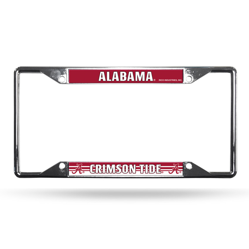 Alabama Crimson Tide License Plate Frame Chrome EZ View