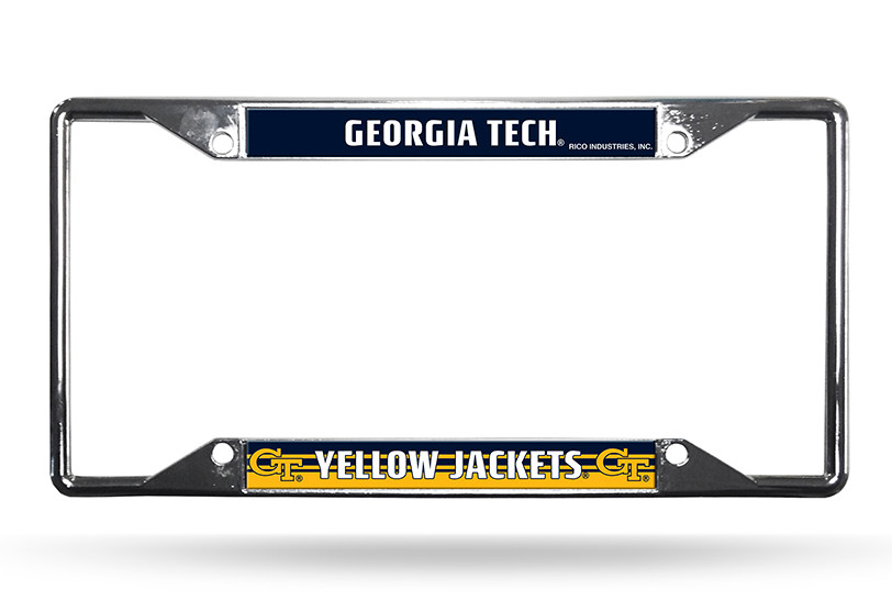 Georgia Tech Yellow Jackets License Plate Frame Chrome EZ View