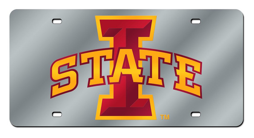 Iowa State Cyclones License Plate Laser Cut Silver
