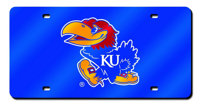 Kansas Jayhawks License Plate Laser Cut Navy