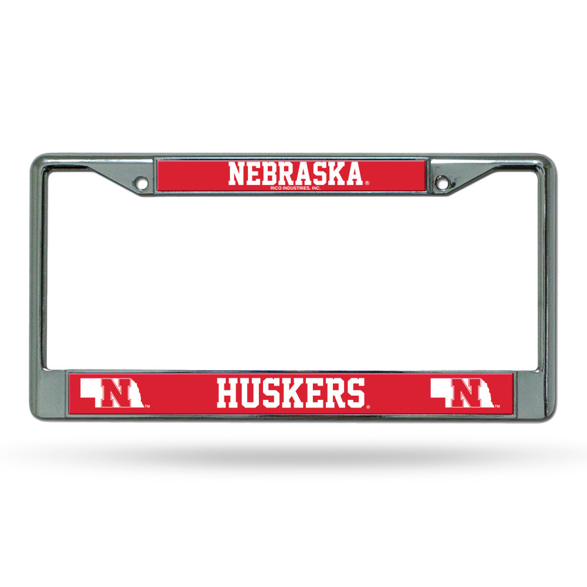 Nebraska Cornhuskers License Plate Frame Chrome