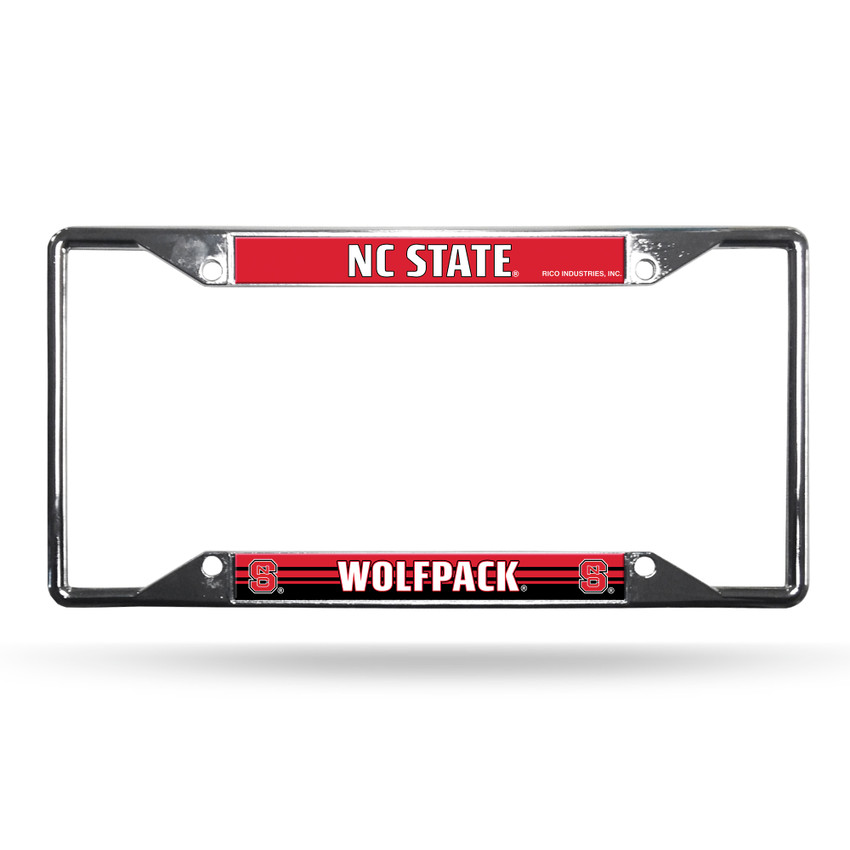 North Carolina State Wolfpack License Plate Frame Chrome EZ View