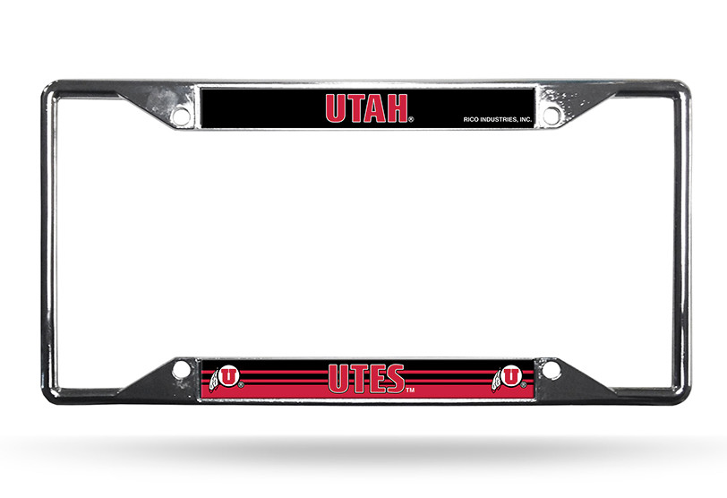 Utah Utes License Plate Frame Chrome EZ View