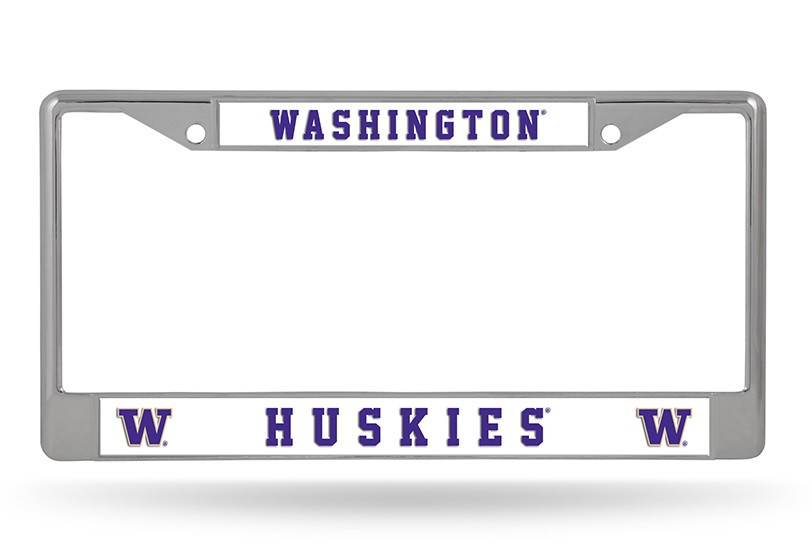 Washington Huskies License Plate Frame Chrome