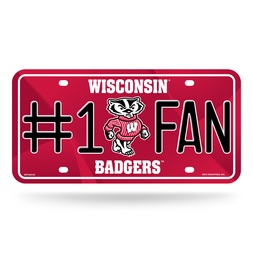 Wisconsin Badgers License Plate - #1 Fan
