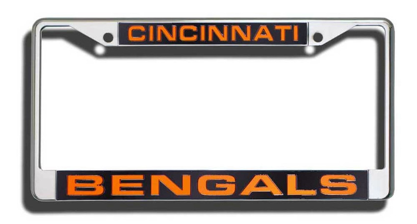 Cincinnati Bengals License Plate Frame Laser Cut Chrome