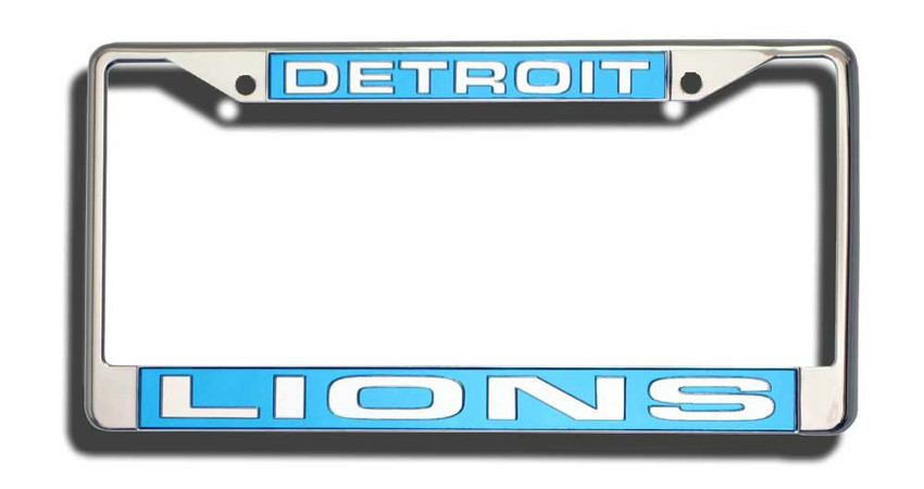 Detroit Lions License Plate Frame Laser Cut Chrome