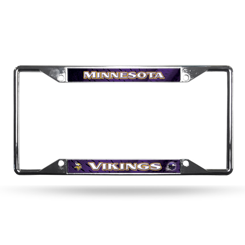 Minnesota Vikings License Plate Frame Chrome EZ View