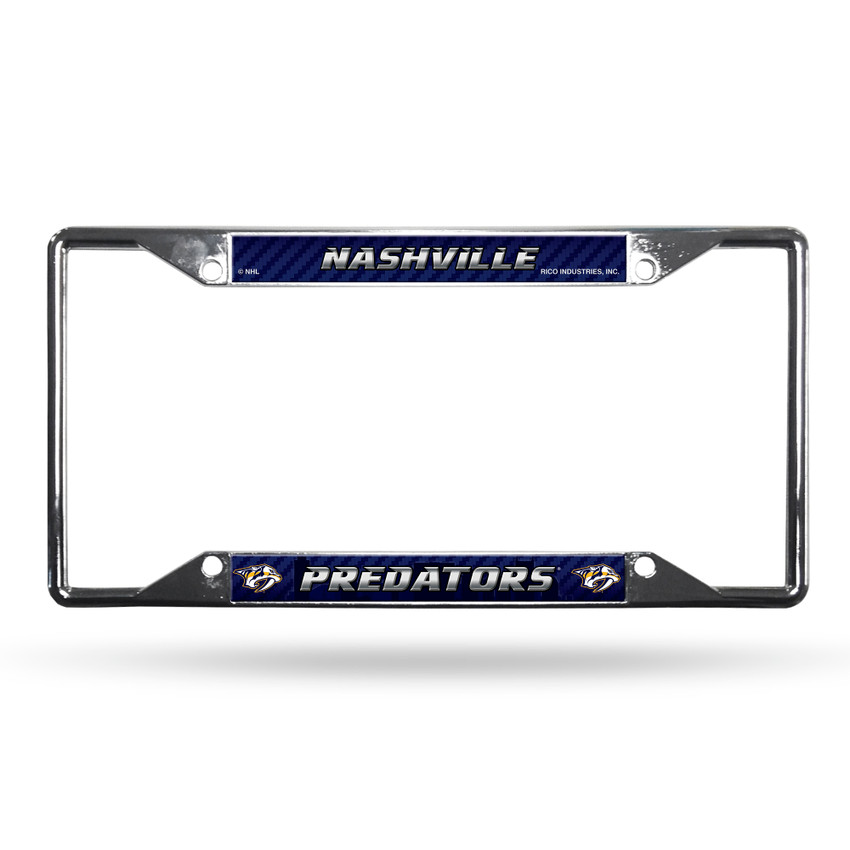 Nashville Predators License Plate Frame Chrome EZ View